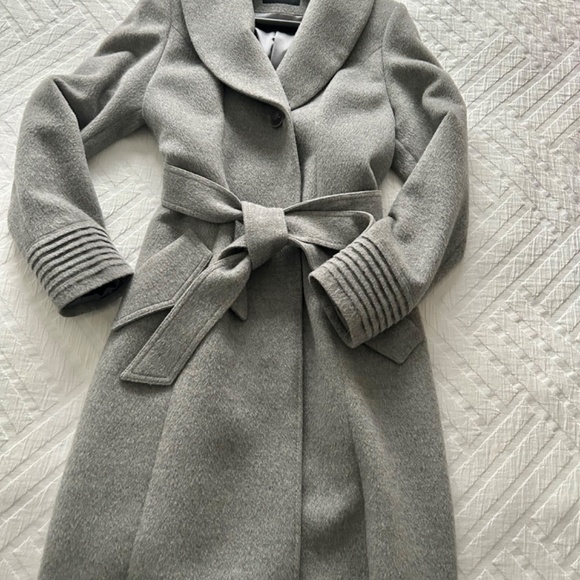 SENTALER Long Shawl Collar Wrap Coat - Picture 5 of 11